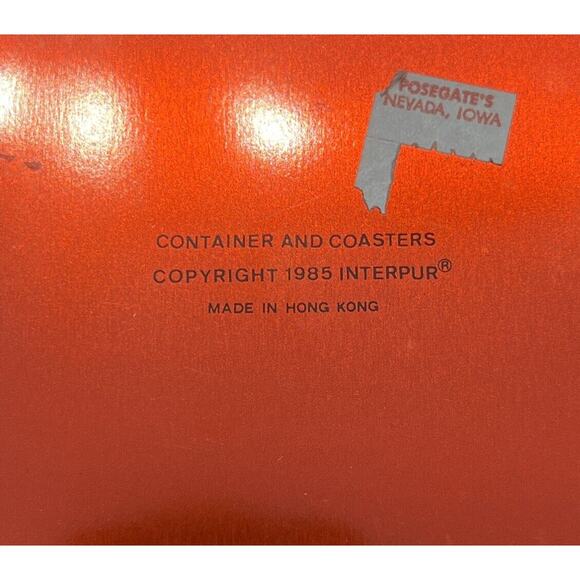 Vintage 1985 INTERPUR® Christmas Paper Coasters Doily Tin Container Box Candles - Picture 9 of 9